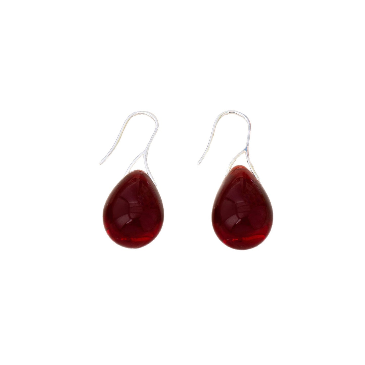 Christmas Water Droplets Drop Earrings For Unisex Featuring Red Zinc Alloy With Copper Studs