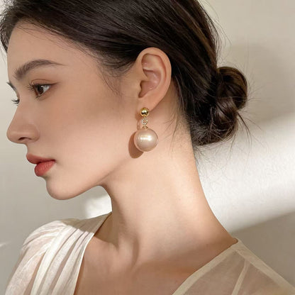 Round Stud Earrings For Women In Champagne Copper Featuring Electroplated Finish With 925 Sterling Silver Posts