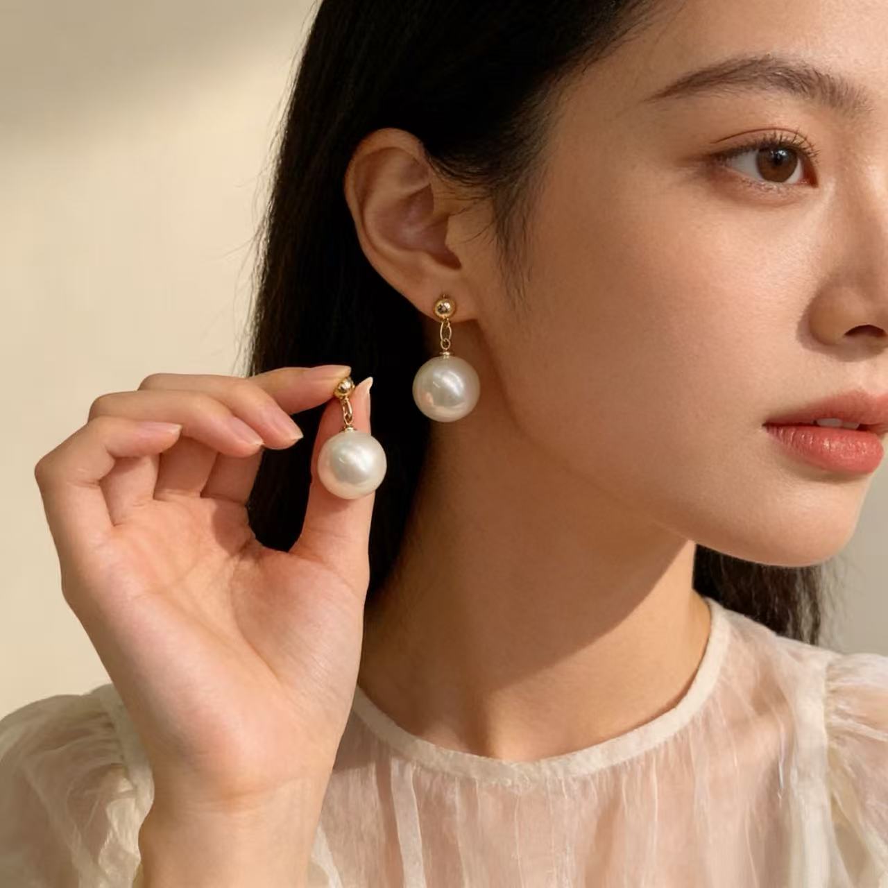 Round Stud Earrings For Women In Champagne Copper Featuring Electroplated Finish With 925 Sterling Silver Posts