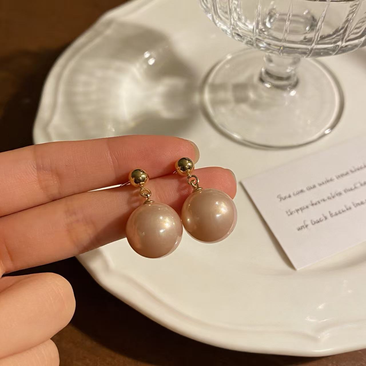 Round Stud Earrings For Women In Champagne Copper Featuring Electroplated Finish With 925 Sterling Silver Posts
