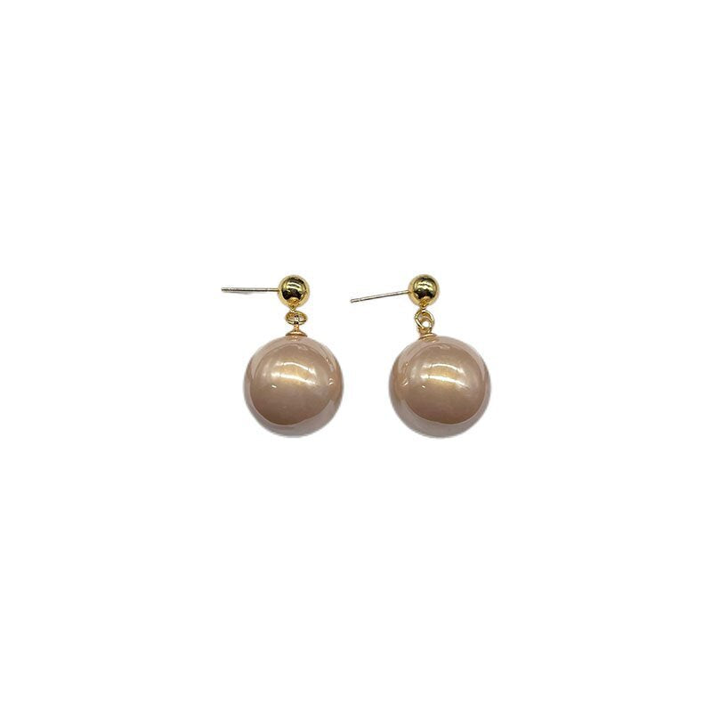 Round Stud Earrings For Women In Champagne Copper Featuring Electroplated Finish With 925 Sterling Silver Posts