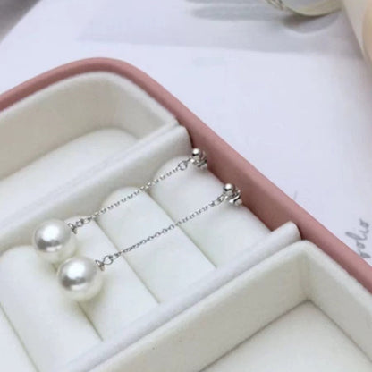 Women’s Tassel Stud Earrings Featuring Electroplated Silver Plated Copper With Artificial Pearl Inlay