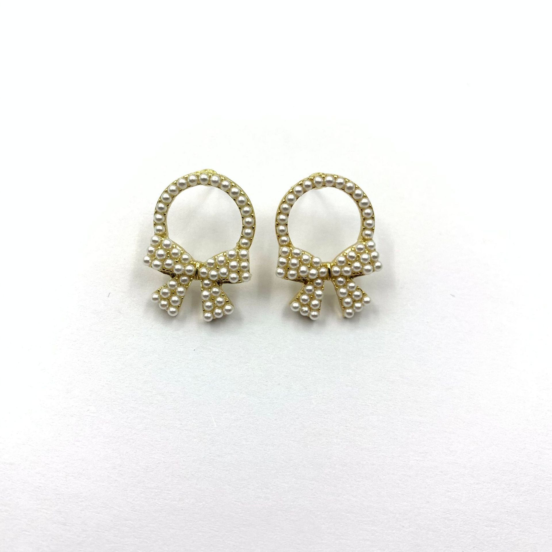 Silver Bow Tie Stud Earrings For Women In , Alloy With Artificial Gemstones