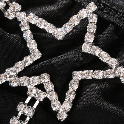 Sexy Women’s Thongs With Rhinestones In Polyester Fabric, Perfect For Printing Designs