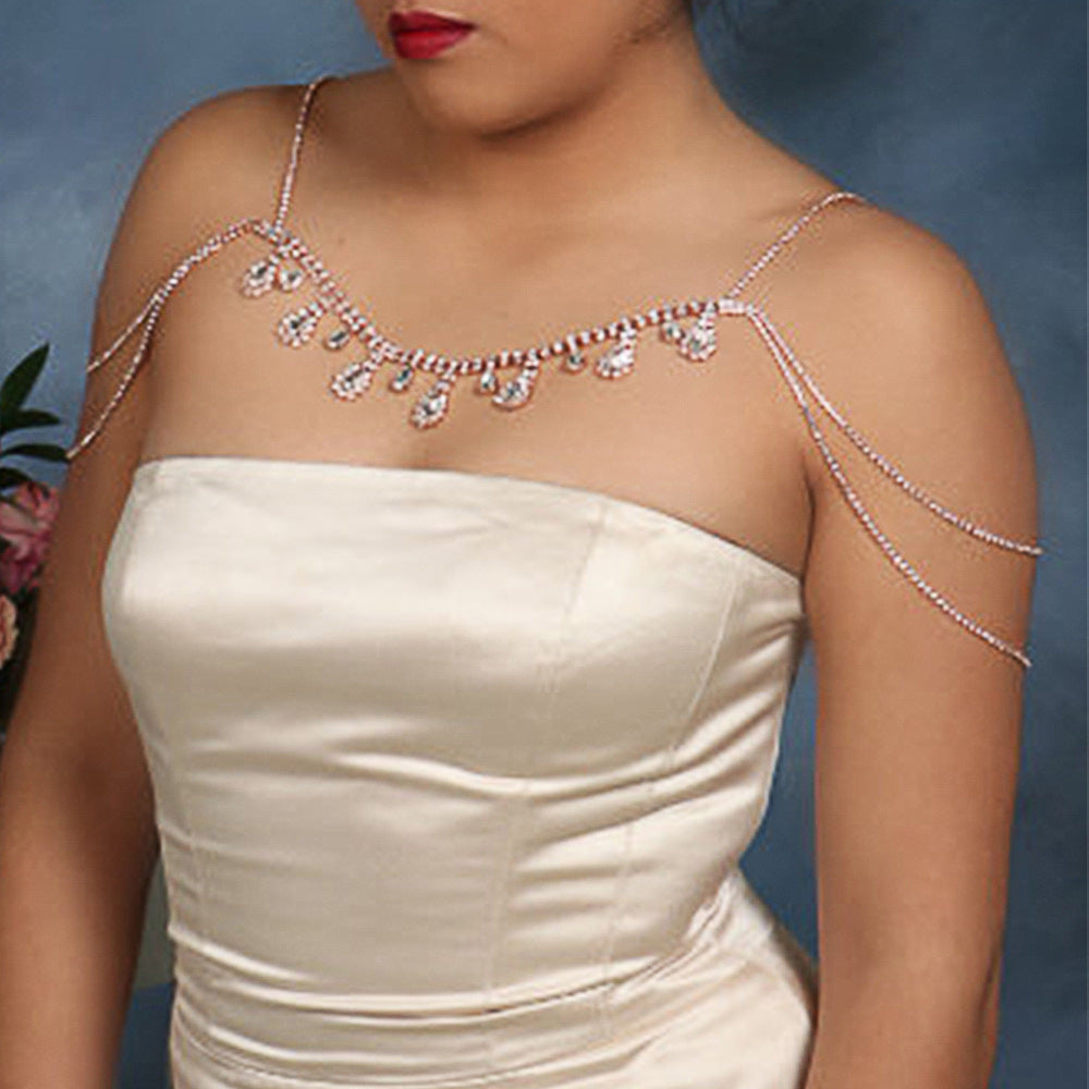 Simple Style Water Droplets Body Chain For Women In Electroplated Alloy With Artificial Gemstones