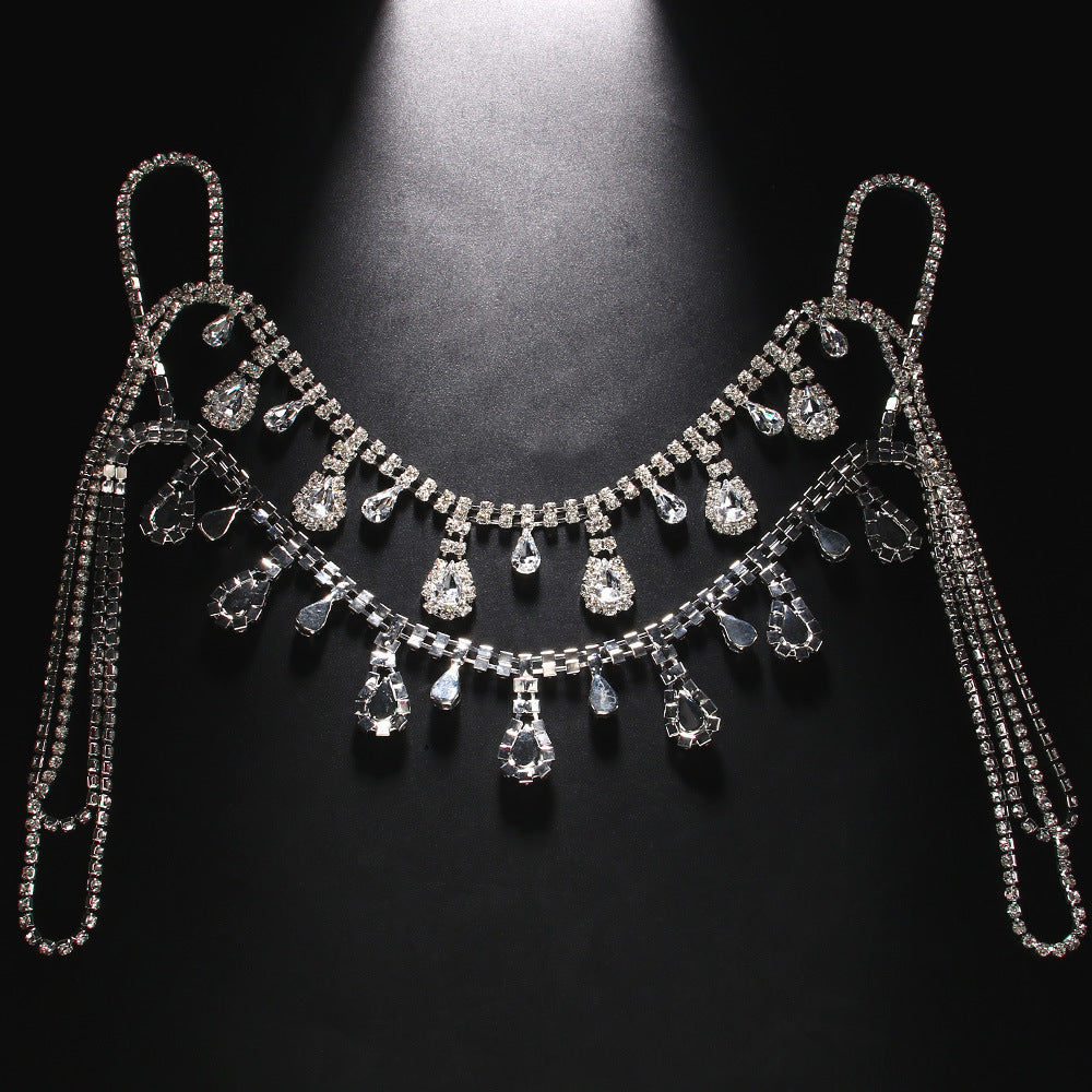 Simple Style Water Droplets Body Chain For Women In Electroplated Alloy With Artificial Gemstones