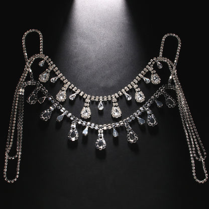 Simple Style Water Droplets Body Chain For Women In Electroplated Alloy With Artificial Gemstones