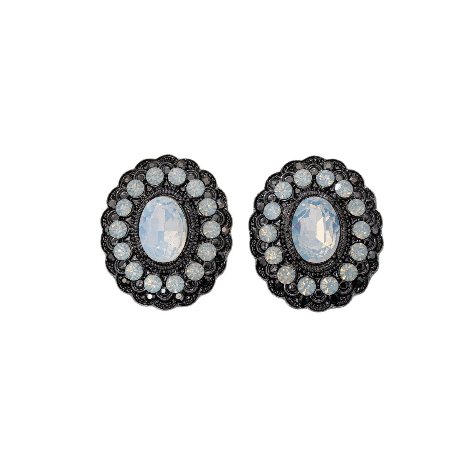 Water Droplets Stud Earrings For Unisex In Grey Zinc Alloy With 925 Sterling Silver Posts Featuring Retro Style