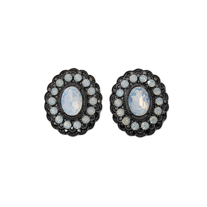 Water Droplets Stud Earrings For Unisex In Grey Zinc Alloy With 925 Sterling Silver Posts Featuring Retro Style
