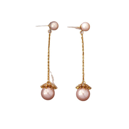Sweet Snowflake Tassel Ear Line Earrings For Unisex In Silver Zinc Alloy With Zircon Inlay