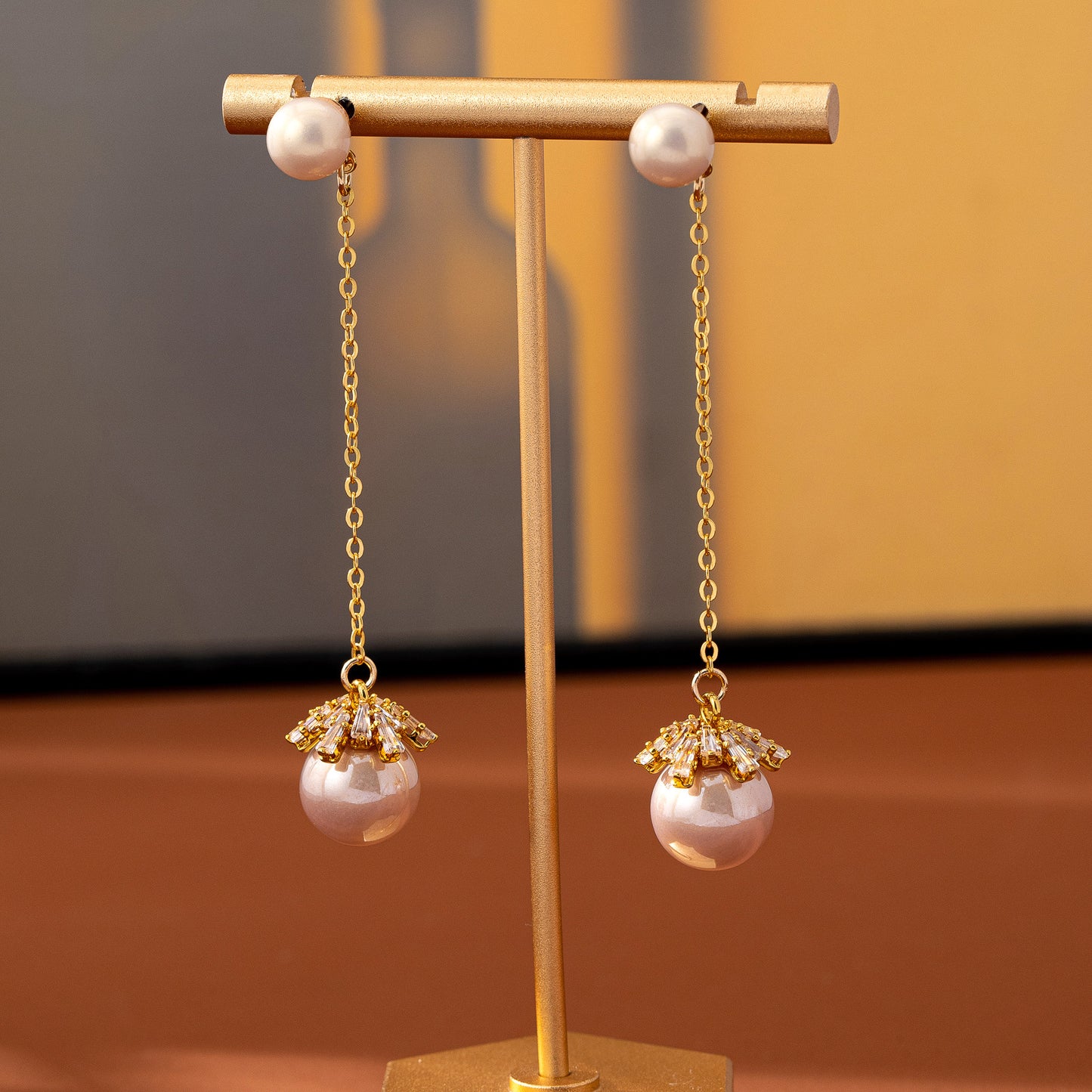 Sweet Snowflake Tassel Ear Line Earrings For Unisex In Silver Zinc Alloy With Zircon Inlay