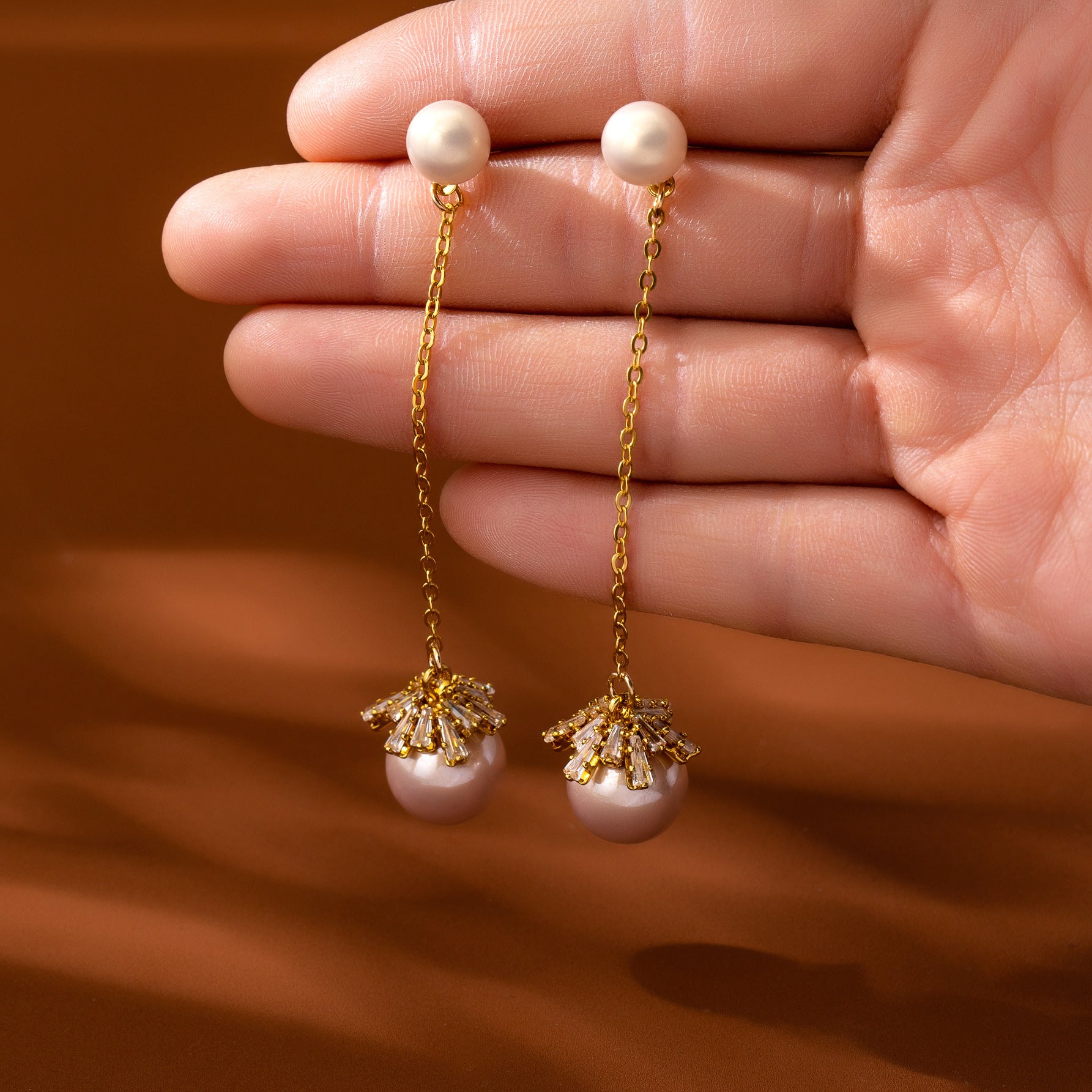 Sweet Snowflake Tassel Ear Line Earrings For Unisex In Silver Zinc Alloy With Zircon Inlay