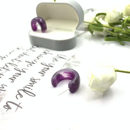 Retro Purple Grape Stud Earrings Featuring Acrylic Material And Inlay For Stylish Vintage Look