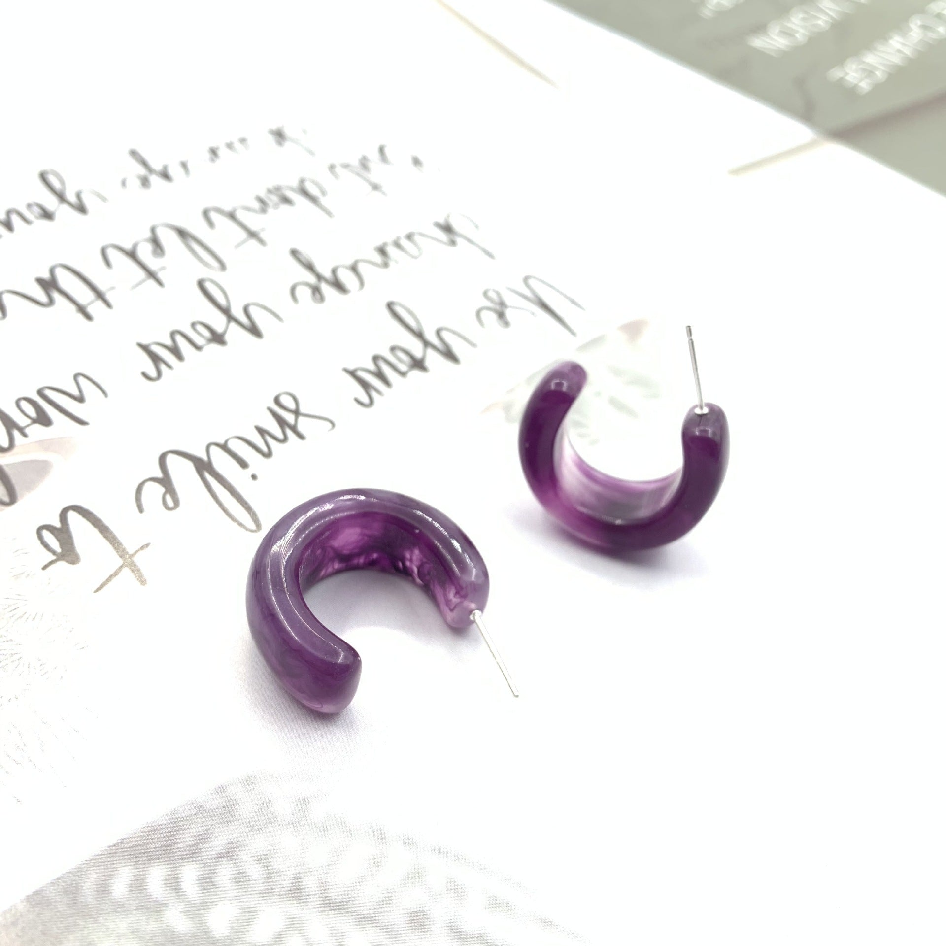 Retro Purple Grape Stud Earrings Featuring Acrylic Material And Inlay For Stylish Vintage Look