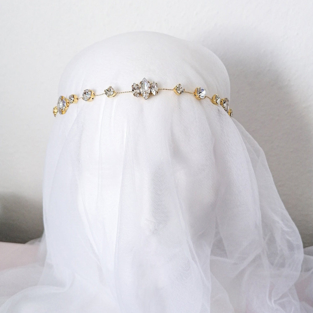 Bridal Water Droplets Hair Chain Insert Comb For Women Featuring Rhinestones, Perfect For Wedding Season