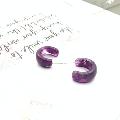 Retro Purple Grape Stud Earrings Featuring Acrylic Material And Inlay For Stylish Vintage Look