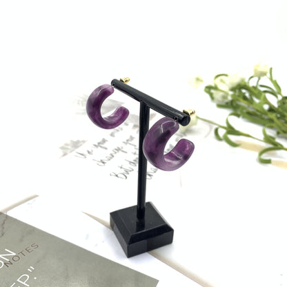 Retro Purple Grape Stud Earrings Featuring Acrylic Material And Inlay For Stylish Vintage Look