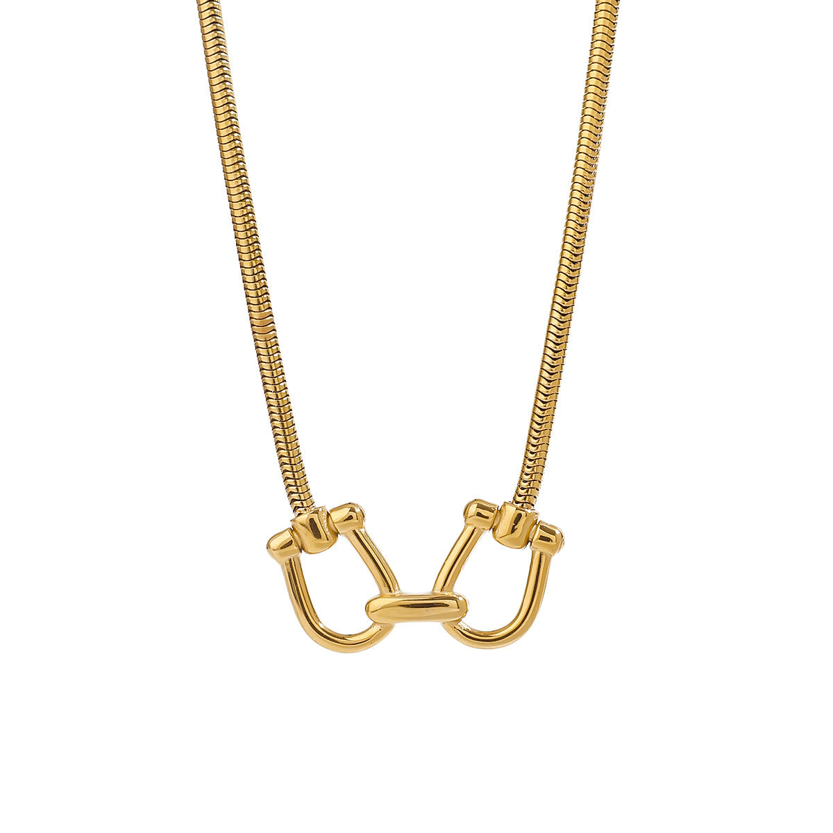 Hypoallergenic Gold Titanium Steel Box Chain Necklace For Women In Hip-Hop Style