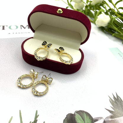 Butterfly Stud Earrings For Women In White Alloy With Rhinestones Featuring 925 Sterling Silver Posts