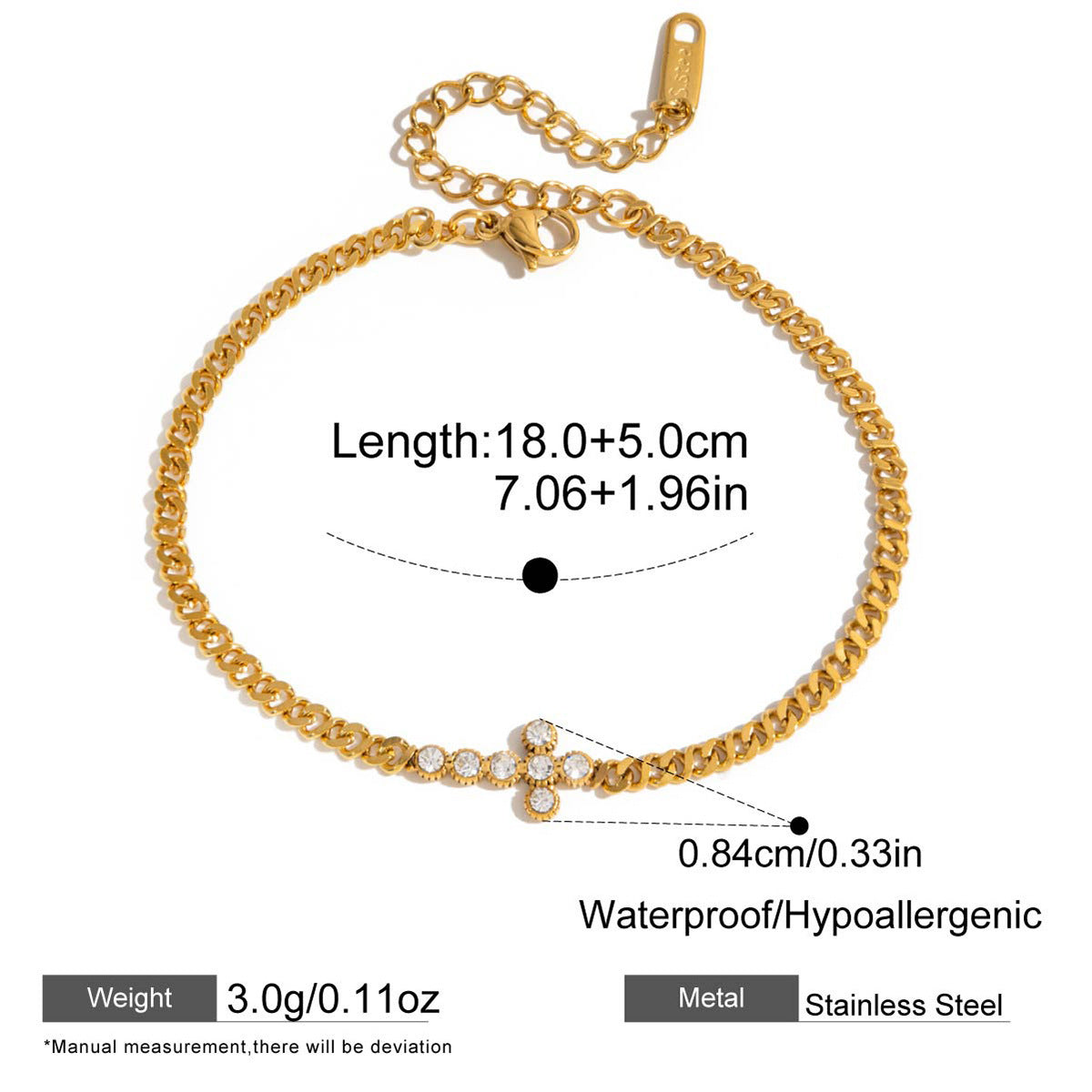 Vintage Style Flowers Bracelet For Women With Titanium Steel Chain, Stainless Steel Electroplated And Zircon Inlay