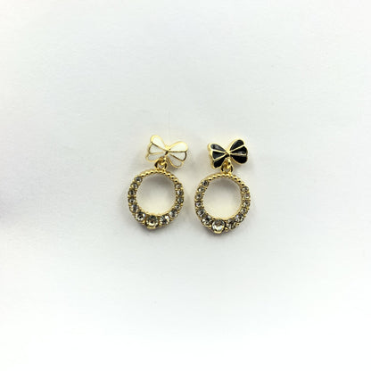Butterfly Stud Earrings For Women In White Alloy With Rhinestones Featuring 925 Sterling Silver Posts