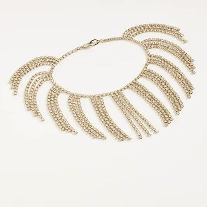 Retro Silver Alloy Tassel Bracelet For Women With Rhinestone Inlay