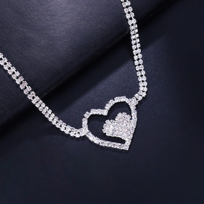 Heart Shape Leg Chain For Women, Electroplated Alloy With Rhinestone Inlay