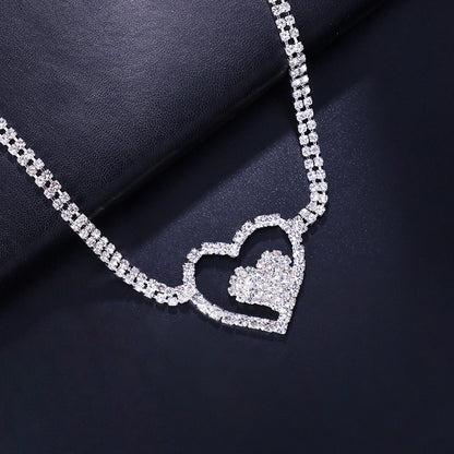 Heart Shape Leg Chain For Women, Electroplated Alloy With Rhinestone Inlay