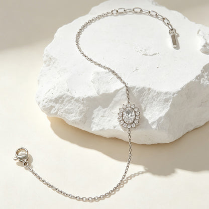 Geometric Asymmetrical Bracelets For Women In 304 Stainless Steel With 14K Real Gold PVD Coating And Rhinestone Inlay