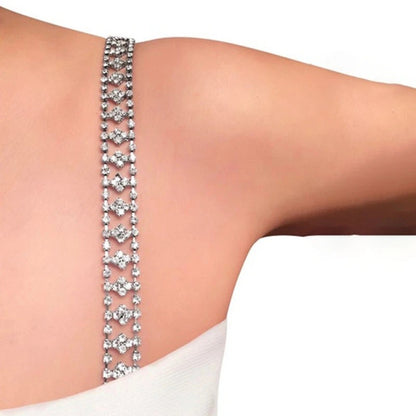 Geometric Body Chain For Women In Simple Style, Electroplated Alloy With Rhinestone Inlay