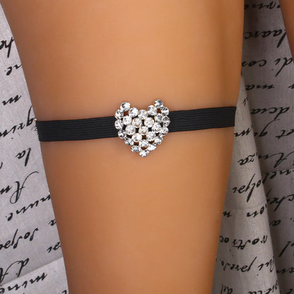 Heart Shape Leg Chain For Women In Simple Style, Electroplated Alloy With Artificial Gemstones