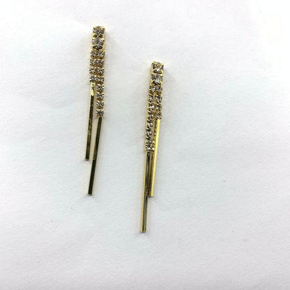 Silver Tassel Stud Earrings For Women In , Alloy With Rhinestone Inlay