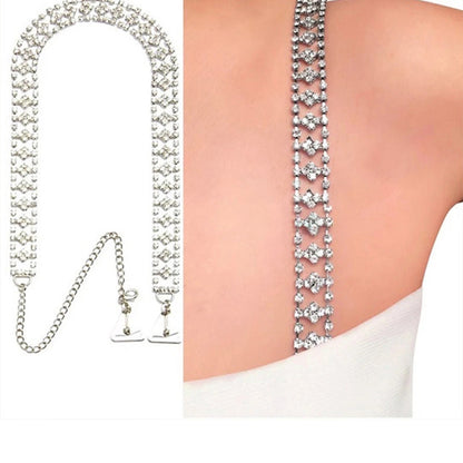 Geometric Body Chain For Women In Simple Style, Electroplated Alloy With Rhinestone Inlay