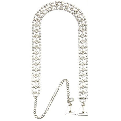 Geometric Body Chain For Women In Simple Style, Electroplated Alloy With Rhinestone Inlay