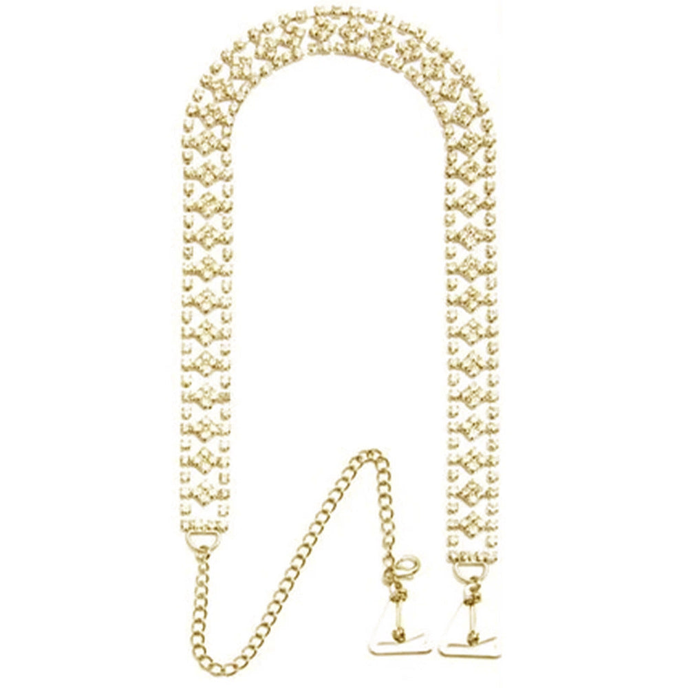 Geometric Body Chain For Women In Simple Style, Electroplated Alloy With Rhinestone Inlay