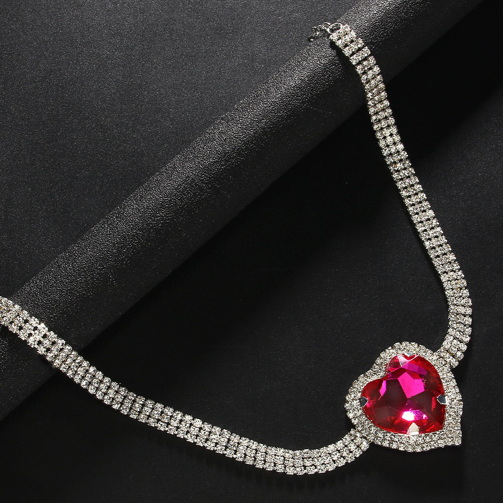 Heart Shape Alloy Waist Chain With Rhinestones, Electroplated Finish, Simple Style Jewelry For Women