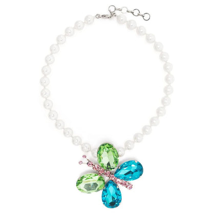 Silver Butterfly Necklace For Women Featuring Rhinestone Pendant Made Of Alloy