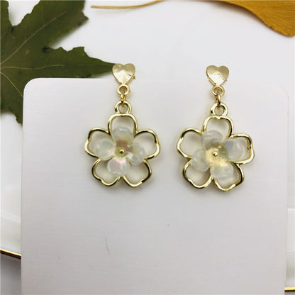 Sweet Heart Shape Stud Earrings For Women In Silver Plated Alloy With Artificial Gemstones