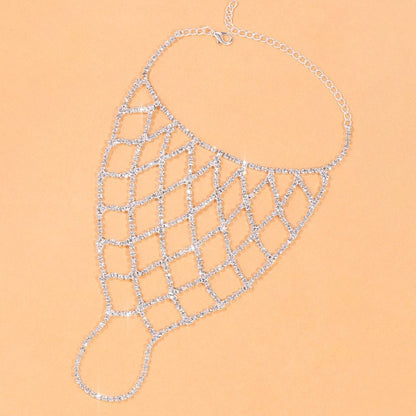 Ethnic Style Silver Alloy Hand Chain Bracelet With Rhinestones, Designed For Women
