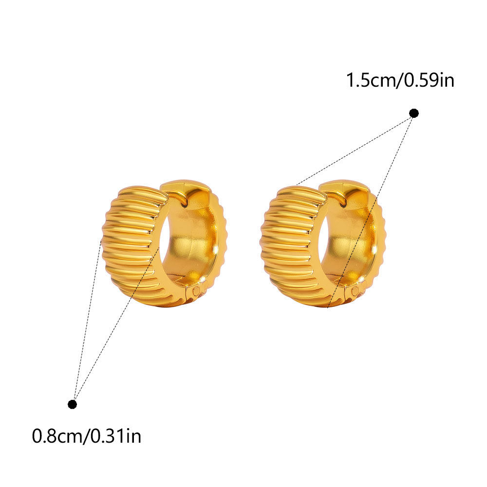 Gold Gear Earrings For Women With Electroplated Finish And 304 Stainless Steel Ear Pins