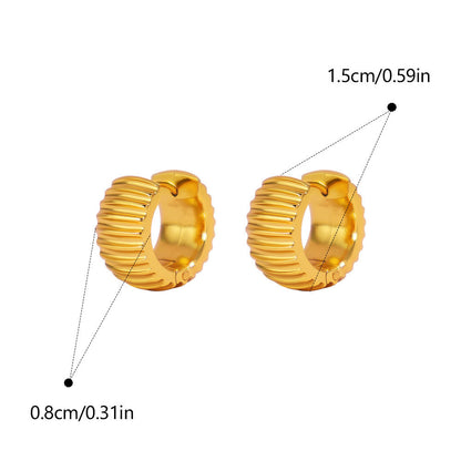 Gold Gear Earrings For Women With Electroplated Finish And 304 Stainless Steel Ear Pins
