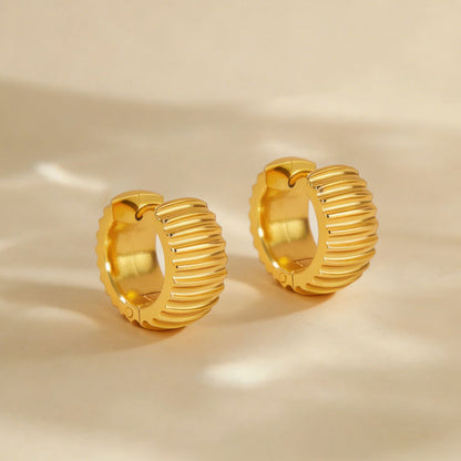 Gold Gear Earrings For Women With Electroplated Finish And 304 Stainless Steel Ear Pins