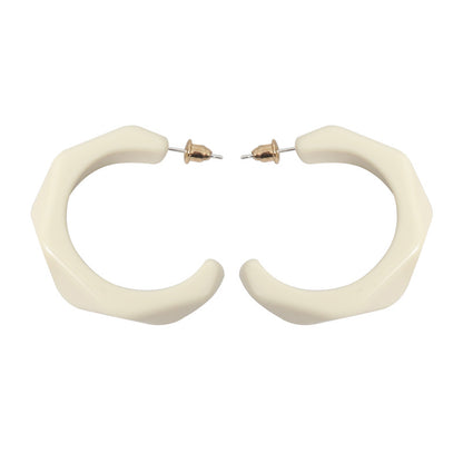 Simple Style Irregular White Stud Earrings For Women With 925 Sterling Silver Posts, Alloy Design