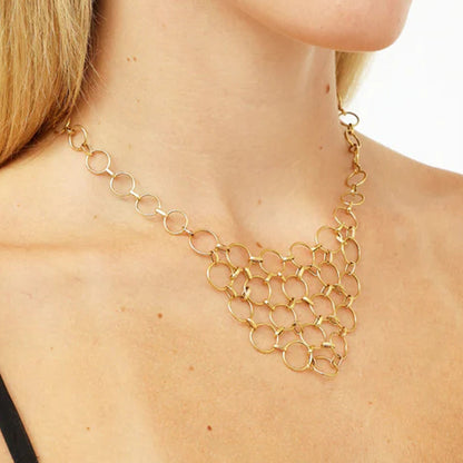 Round Silver Hip-Hop Necklace For Women With Alloy Chain And Alloy Pendant