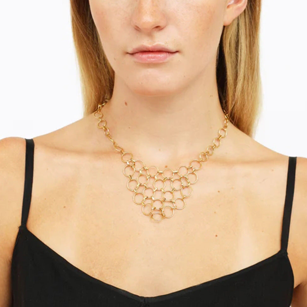 Round Silver Hip-Hop Necklace For Women With Alloy Chain And Alloy Pendant