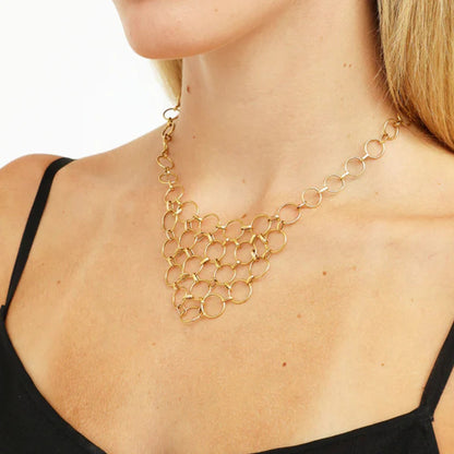 Round Silver Hip-Hop Necklace For Women With Alloy Chain And Alloy Pendant