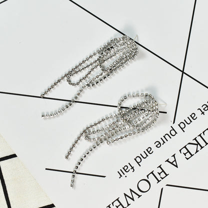 Tassel Earrings For Women, Alloy With Rhinestone Inlay Stud Earrings