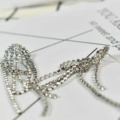 Tassel Earrings For Women, Alloy With Rhinestone Inlay Stud Earrings