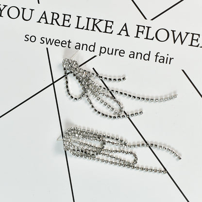 Tassel Earrings For Women, Alloy With Rhinestone Inlay Stud Earrings