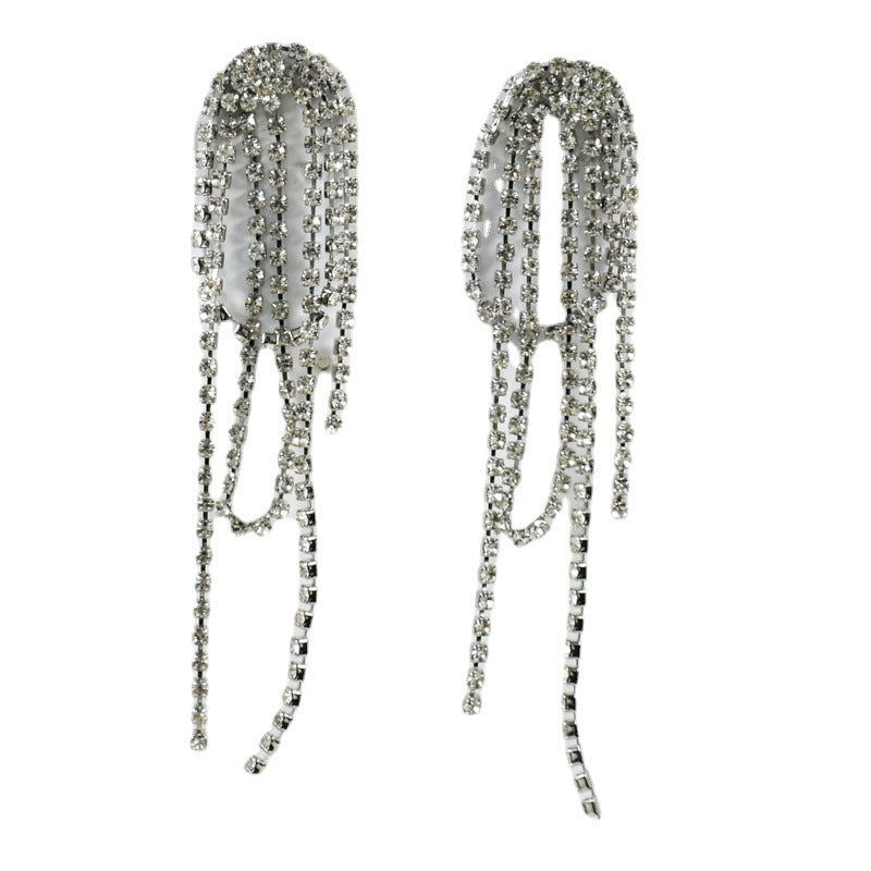 Tassel Earrings For Women, Alloy With Rhinestone Inlay Stud Earrings